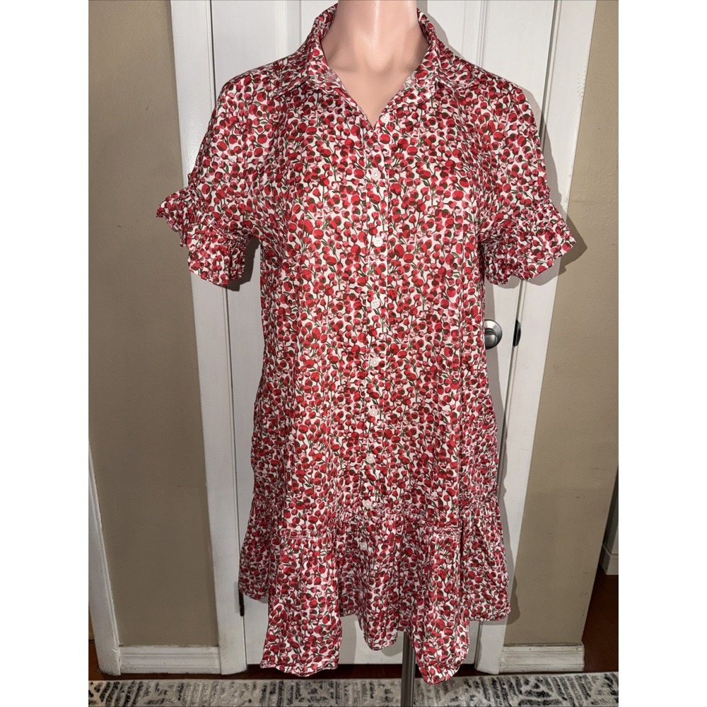 J. Crew Amelia Cotton Dress in Liberty Eliza's Red Floral Womens Medium - Picture 3 of 16